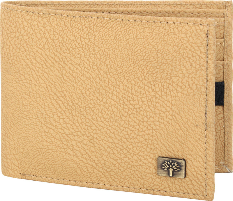 san fashion world Men Khaki Genuine Leather Wallet(8 Card Slots)