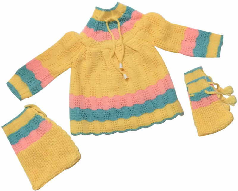 cute collection Baby Boys & Baby Girls Casual Sweater Bootie, Cap(Yellow)
