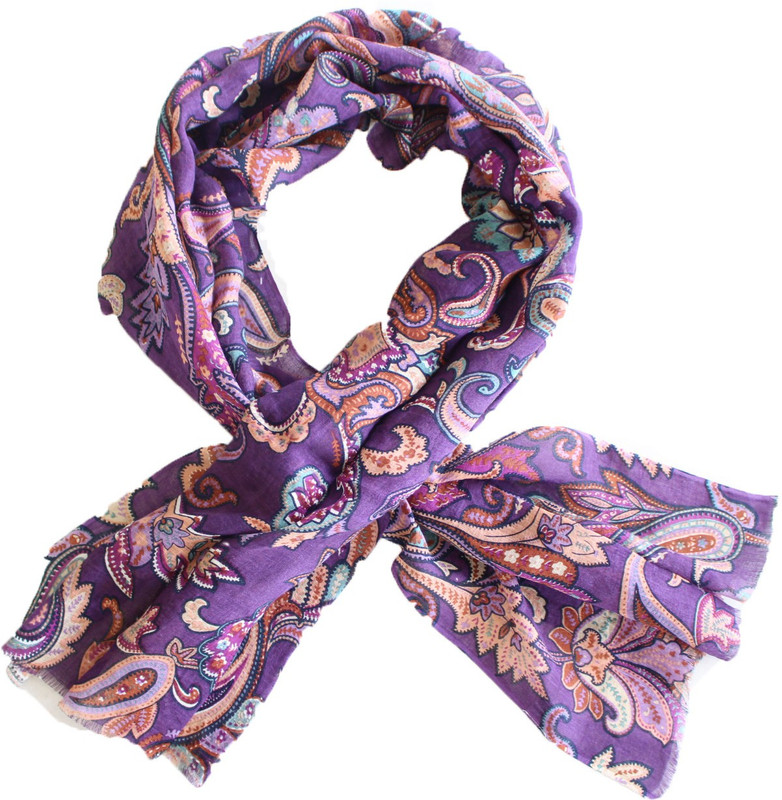 linens and buttons Floral Print Cotton Linen Blend Women Stole
