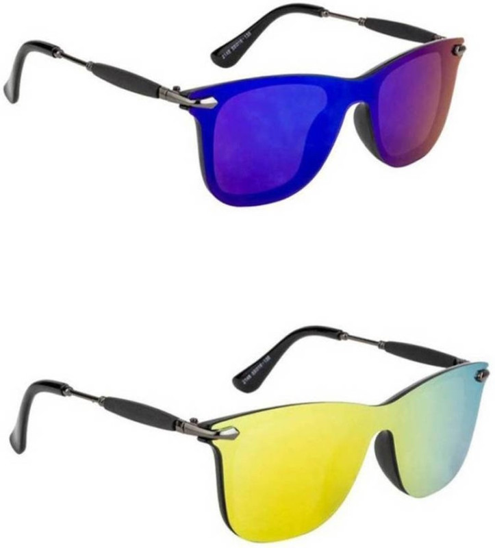 layd Shield Sunglasses(Yellow, Blue)