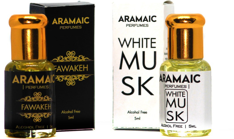 Aramaic COMBO PACK | PACK OF 2 |PREMIUM ATTAR | WHITE MUSK | FAWAKEH | 5 ML | ALCOHOL FREE Floral Attar(Floral)