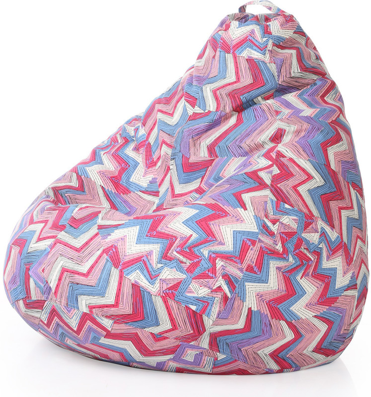 Style Homez XXXL Classic Cotton Canvas Geometric Printed Bean Bag XXXL Size with Bean Refill Fillers Bean Bag  With Bean Filling(Multicolor)