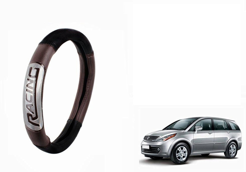 CARIZO Steering Cover For Tata Aria(Black, Brown, Leather)