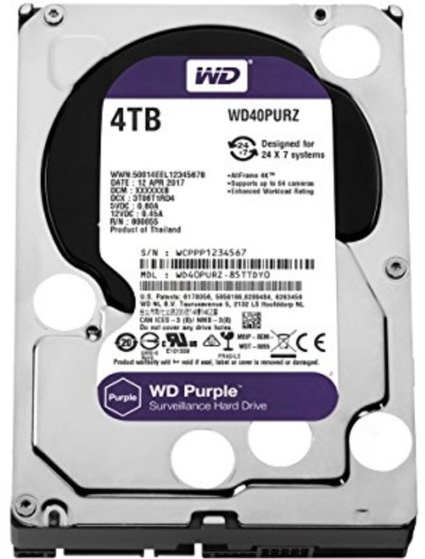 WD surveillance 4 TB Surveillance Systems Internal Hard Disk Drive (WD40PURZ)