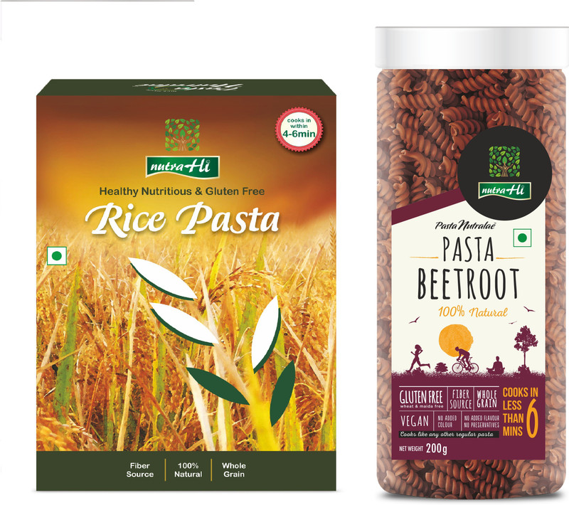 NutraHi Rice Gluten free pasta + Beetroot Gluten free pasta (Combo) Pasta(Pack of 2, 450 g)