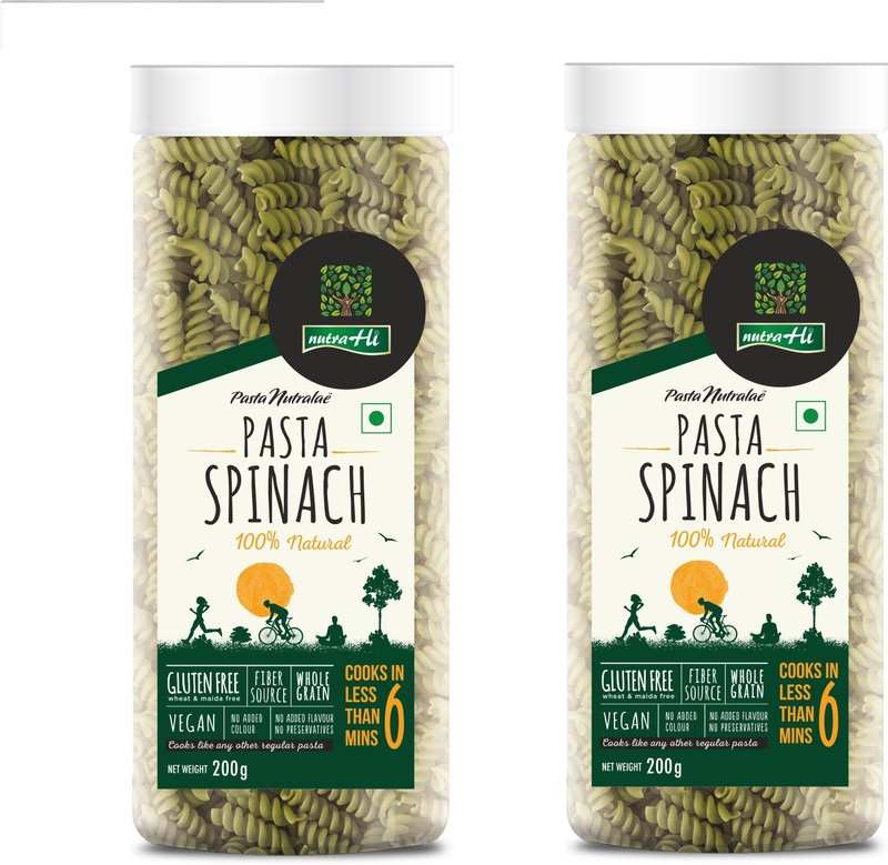 NutraHi Spinach Gluten free pasta Pasta(Pack of 2, 400 g)