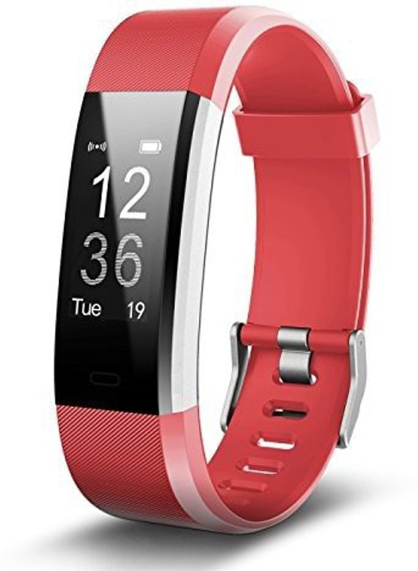 iwear id115 plus hr Fitness Smart Band(Red Strap, Size : M)