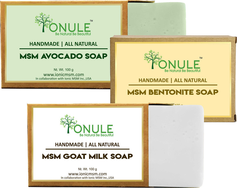 ionule Combo Pack of Avocado, Bentonite and Goat Milk Soaps(3 x 100 g)