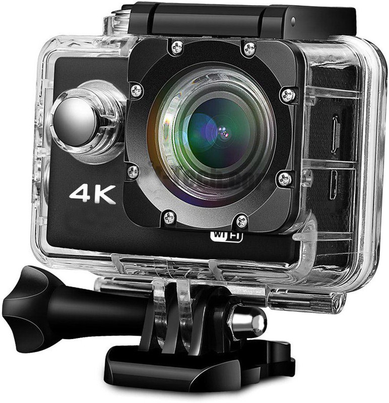 Lizzie 4k Ultra HD Water Resistant Sports Action Camera with 2 Inch Display Sports and Action Camera(Black, 16 MP)
