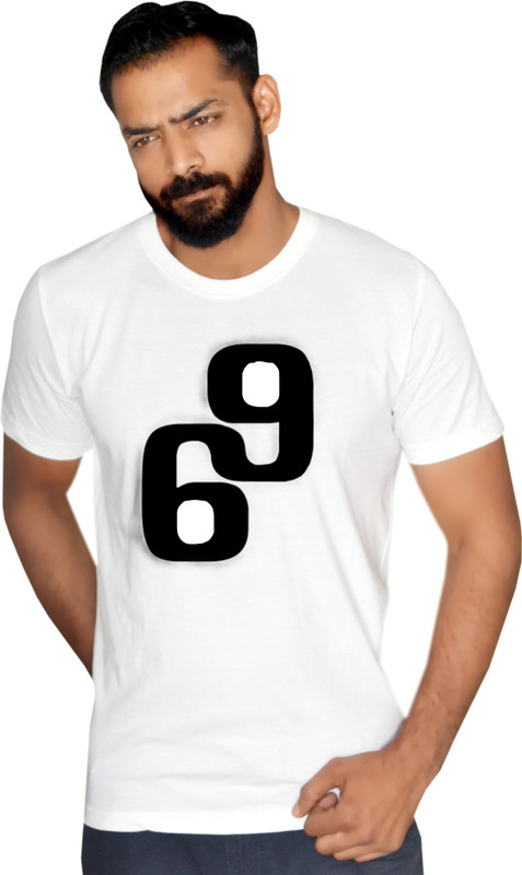 vihans Varsity Men Round or Crew Reversible White T-Shirt