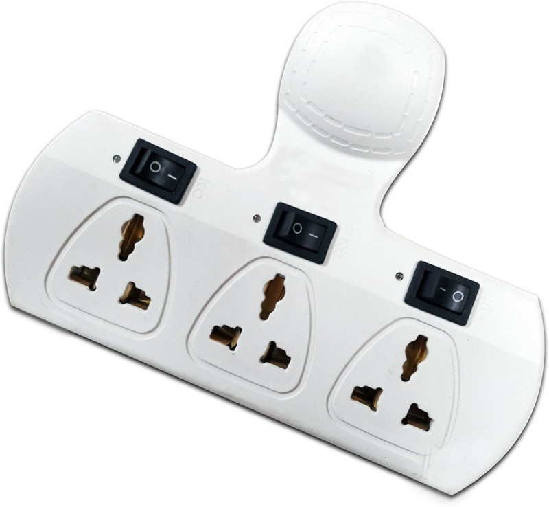 The Bliss Multi Plug 3 Socket Surge Protector(White)