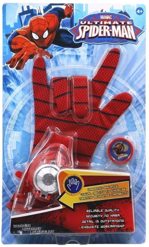 jojoss All 4 All Ultimate Spiderman Playset Gloves with Disc Launcher, 249 Gms for Kids(Red)
