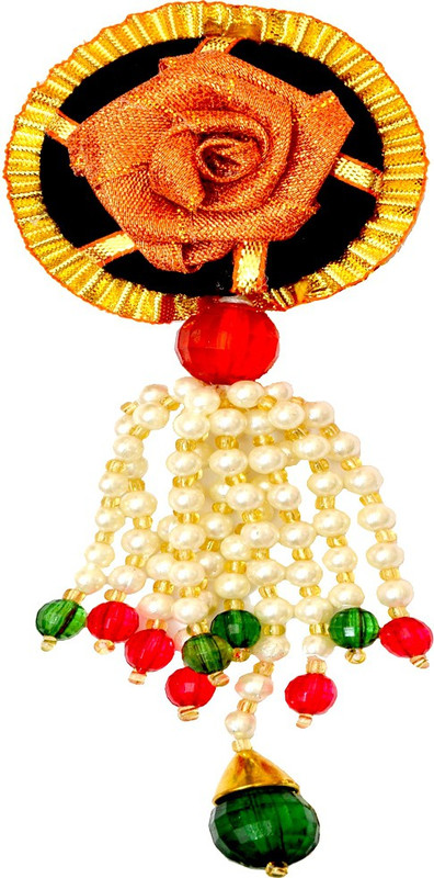charu saree pin Brooch(Orange, Black)
