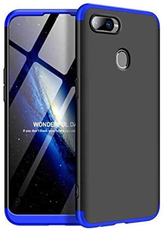 happy pops Front & Back Case for OPPO F9 Pro / F9 - 3 in 1 Shock Proof Double Dip GKK 360 Full Protection Hard Case (Blue Black)(Blue, Black, Dual Protection)