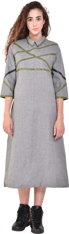 redrobe Women Shift Grey Dress