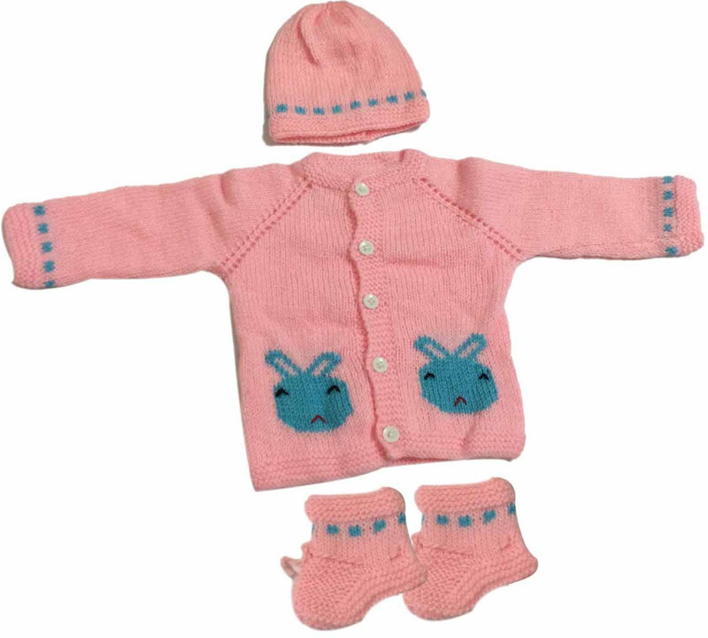 cute collection Baby Boys & Baby Girls Casual Sweater Bootie, Cap(Pink)