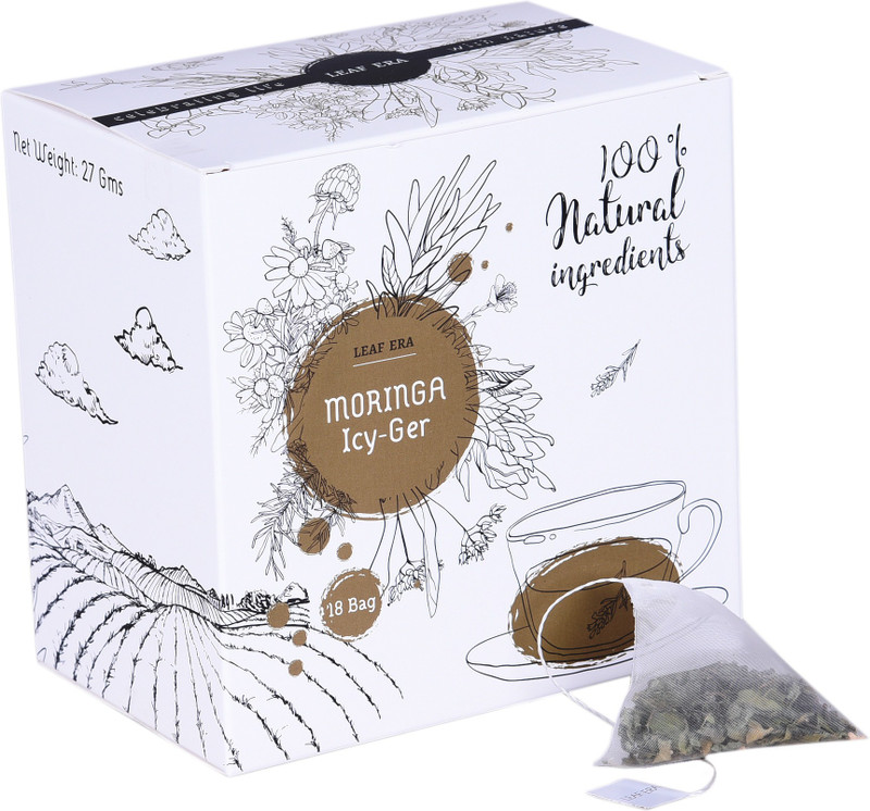 leaf era Moringa Icy Ger Ginger, Mint Herbal Tea Box(27 g)