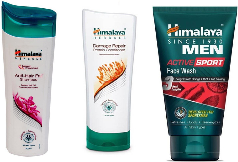 Himalaya Herbal Damage Repair Protein Conditioner 200ml Anti Hair Fall Shampoo 400ml Active Sport Face Wash 100ml 3 Items In The Set Buy Online In Aruba Himalaya Products In Aruba