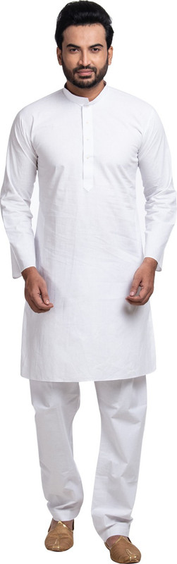 shahzada Men Solid Straight Kurta(White)