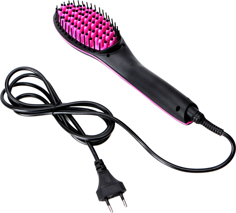 riety Straight Ironer Curler Electric Digital Lcd Display fast Hair Brush Ceramic Temperature CD1 Hair Styler(Black)