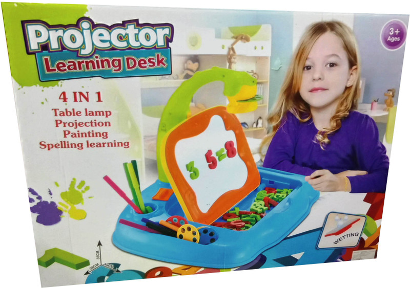 rgb group Projector Learning Desk for Kids Age 3+ 4 in 1 Options - Table Lamp, Projection, Painting & Spelling Learning ( Multi Color)(Multicolor)