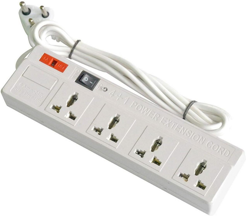 kdtraders power strip plastic 105 3 Socket Surge Protector(White)