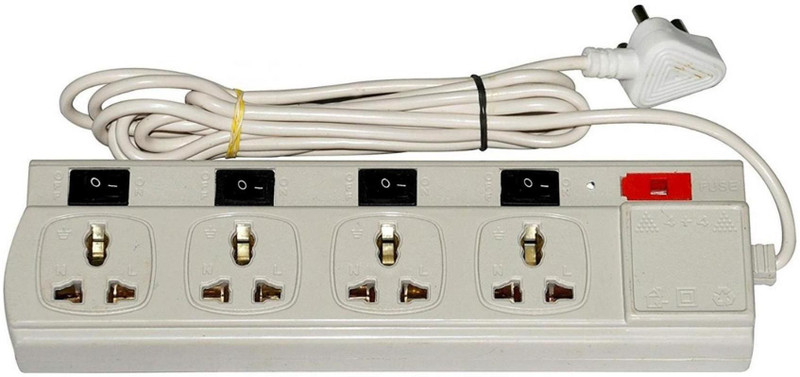 kdtraders power strip 95no 4 Socket Surge Protector(Grey)