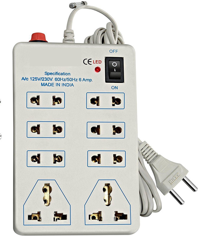 kdtraders power strip mini 8 Socket Surge Protector(Grey)