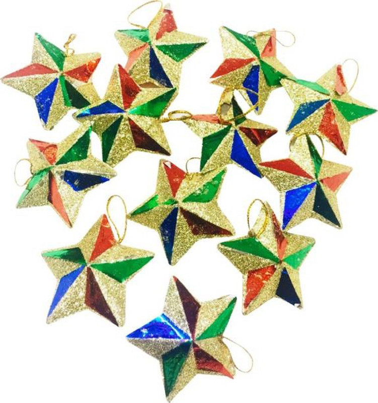 yuvraj creation Christmas Decoration 47 Hanging Star Pack of 12