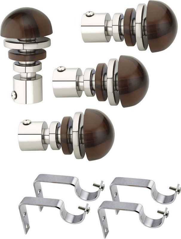 boruz Brown Rod Rail Bracket, Curtain Rods