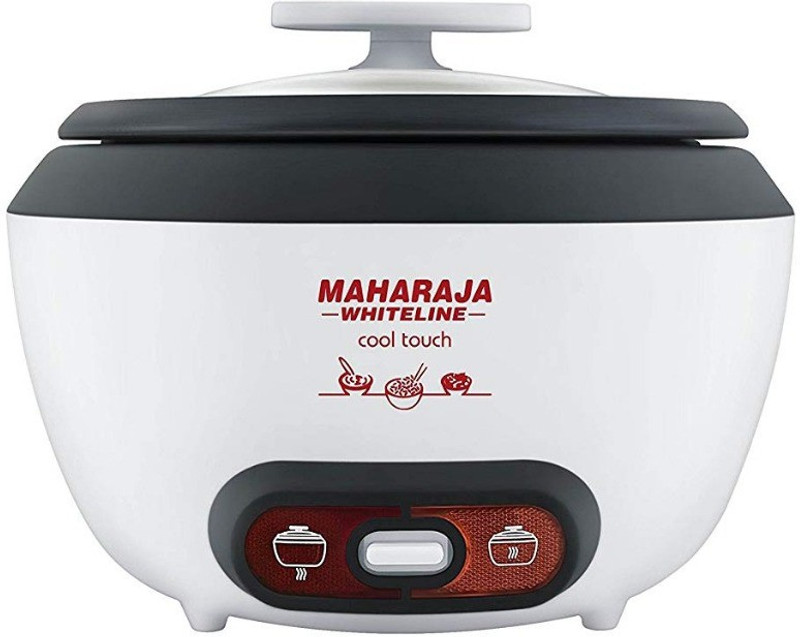 Maharaja Whiteline Cool Touch (RC-103) Electric Rice Cooker with Steaming Feature(1.8 L, White)