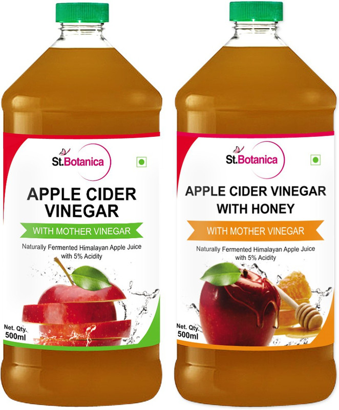 St.Botanica With Mother+ With Honey Raw & Undiluted Apple Cider Vinegar(1000 ml, Apple Flavored)
