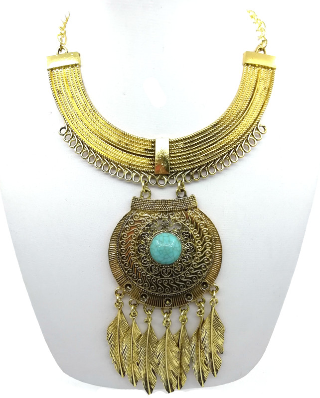 reyaz collections Reyaz collections necklace Cubic Zirconia Gold-plated Plated Alloy, Stainless Steel Necklace