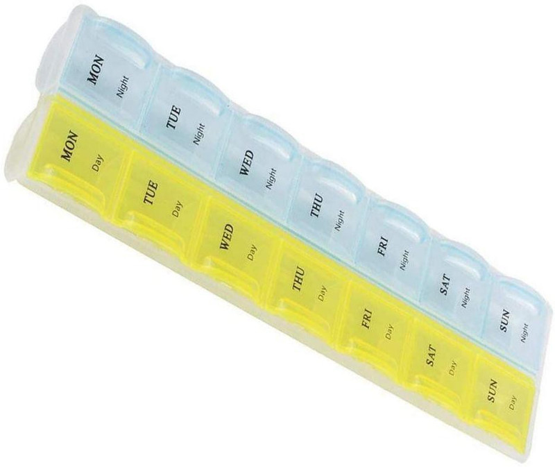 evershinegifts 7 day 2 Section Without tray pill box Pill Box(Multicolor)