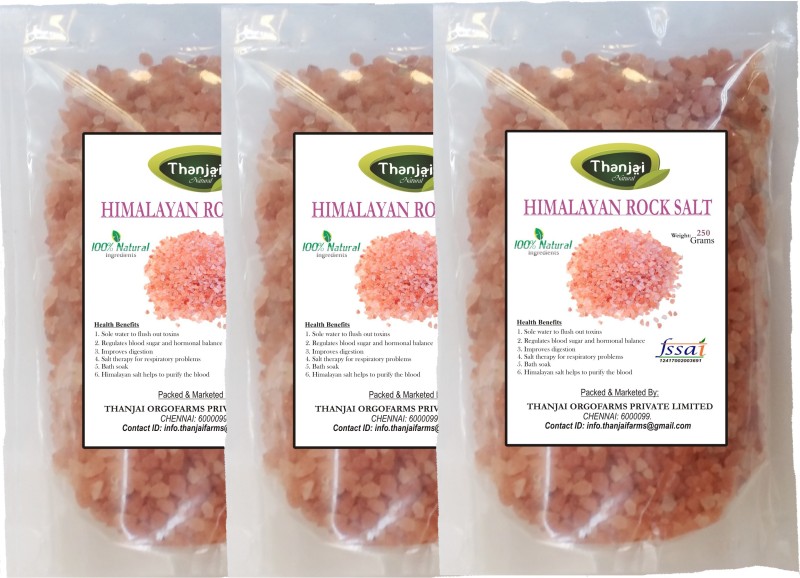 THANJAI NATURAL Thanjai Natural's Himalayan 1st Quality Pink Rock Salt 750grams Best Offer !!! Rock Salt(750 g, Pack of 3)