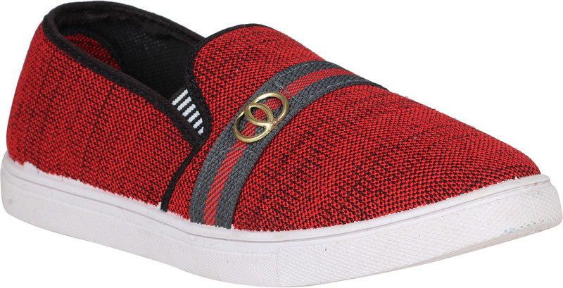 snow pick Slip On Sneakers For Men(Red)