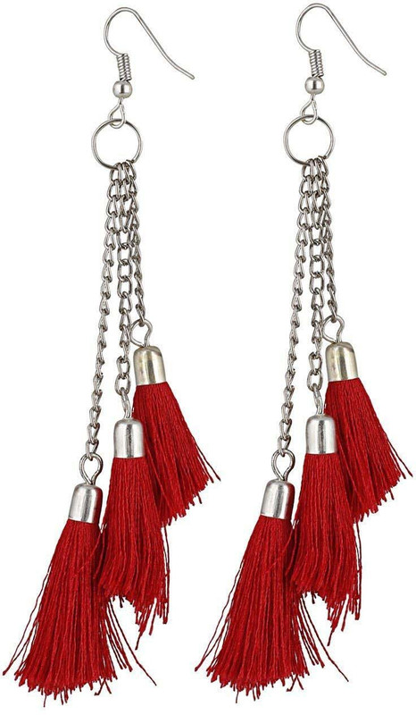 nissan handicraft tassel Beryl Silver Tassel Earring