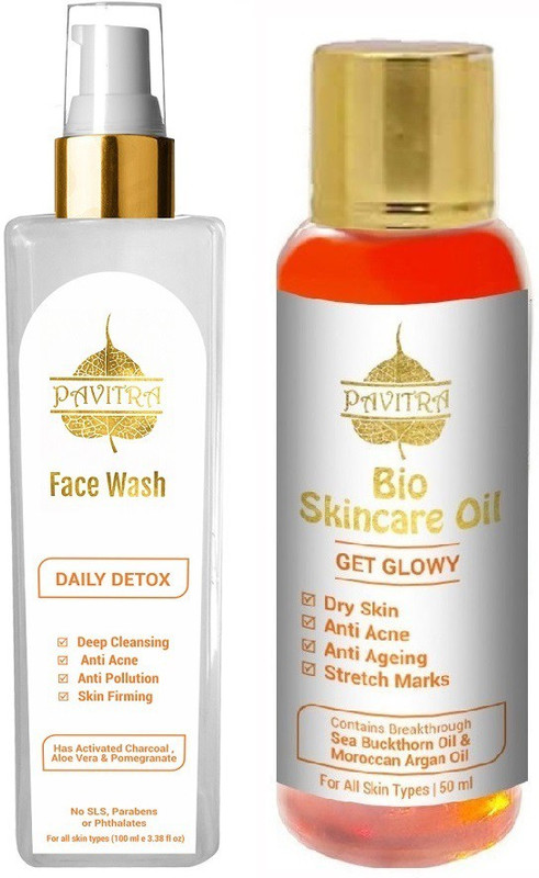 Pavitra+ Advanced Cleansing and Hydrating Kit with Face Wash and Skincare Oil 150 ml(Set of 2)