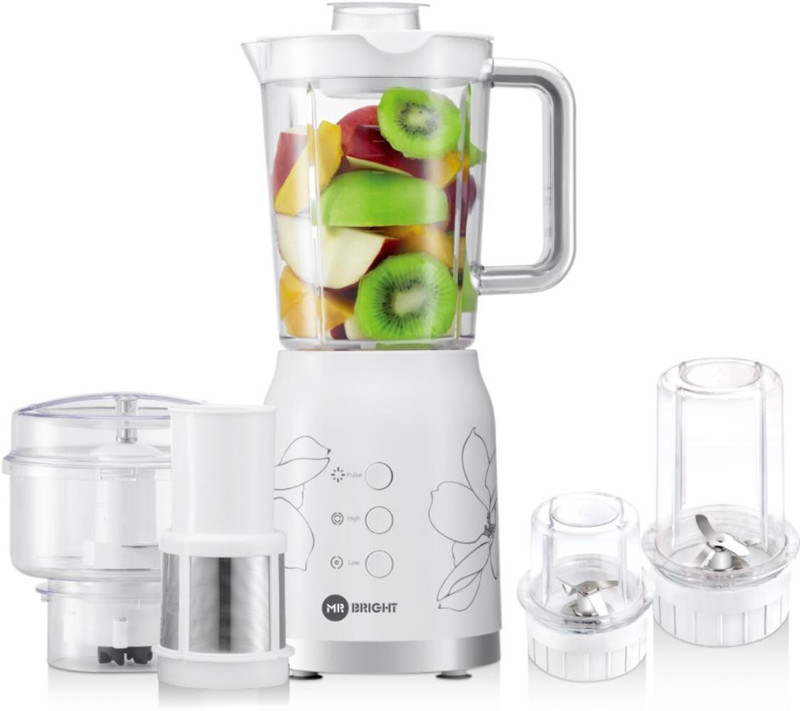 MR BRIGHT Mr -JG022 250 Juicer Mixer Grinder(White, 2 Jars)