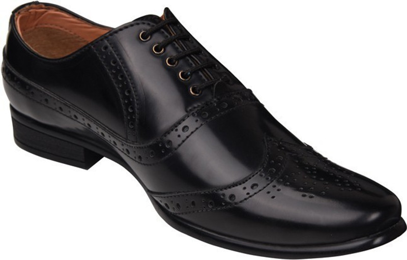 3amigos PU Leather Formal Lace up Office, College Shoes for Men & Boys Derby For Men(Black)