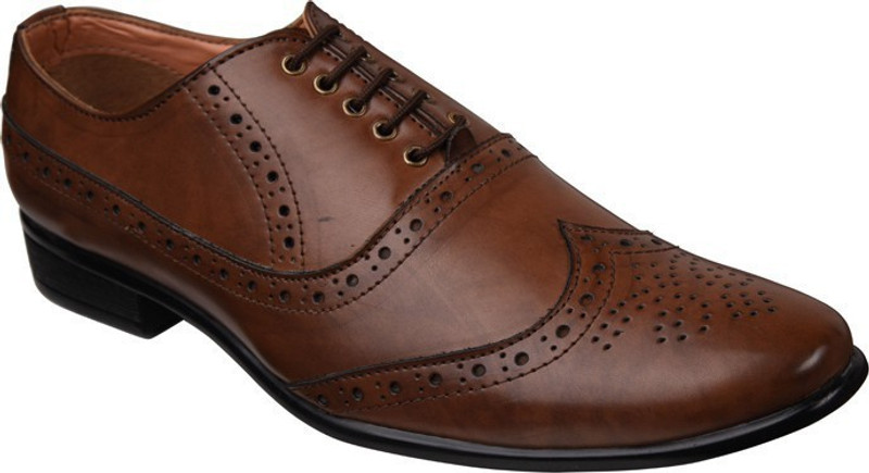 3amigos 3 Amigos Men 100% Synthetic Leather Shoes Real Synthetic Genuine Leather Men Shoes Slip On Footwear Derby For Men(Brown)