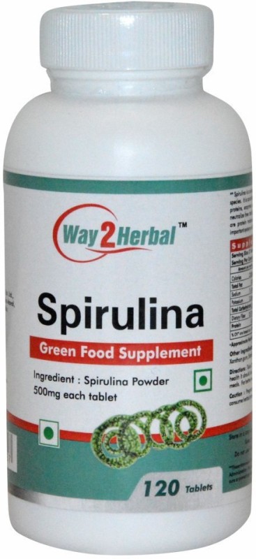 Way2al Spirulina - 500mg s 120 count – Boosts Energy and Supports (500 mg)