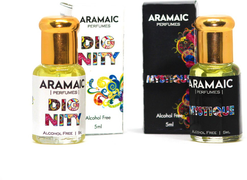 Aramaic COMBO PACK | PACK OF 2 |PREMIUM ATTAR | MYSTIQUE | DIGNITY | 5 ML | ALCOHOL FREE Floral Attar(Floral)