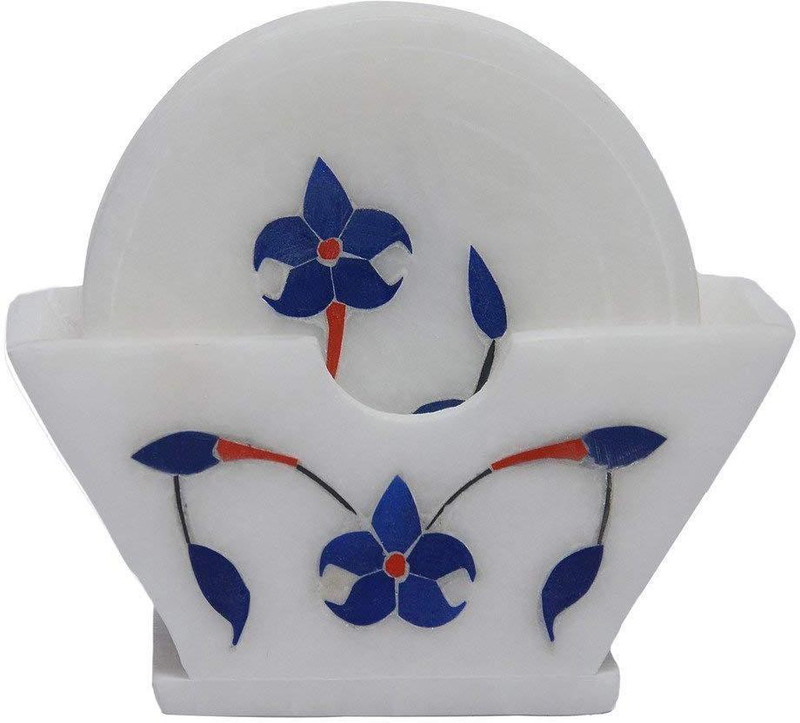 nilvarnadekor Round Marble Coaster Set(Pack of 6)