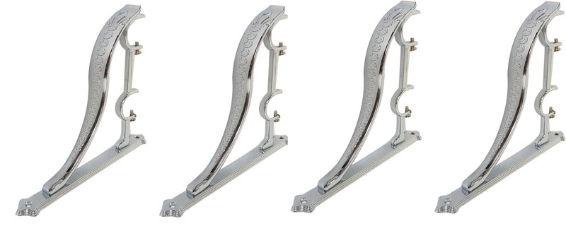 boruz Silver Rod Rail Bracket, Curtain Rods