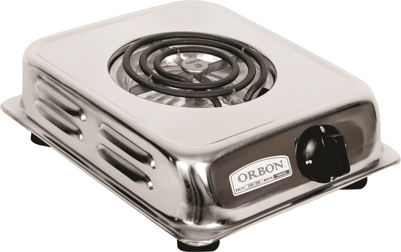 Orbon 1000 Watt Rectangular Silver Chrome G Coil Stove Hot Plate Induction Cooktop Electric Cooking Heater(1 Burner)