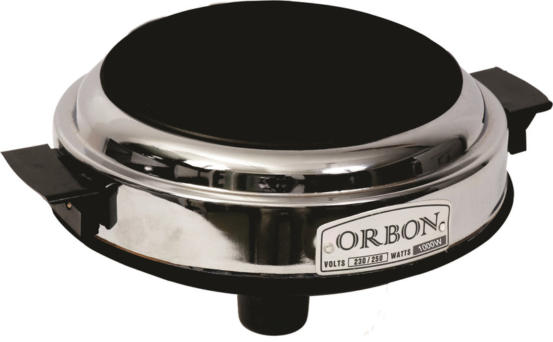 Orbon 1000 Watt Round Silver Chrome Hot Plate G Coil Stove Induction Cooktop Electric Cooking Heater(1 Burner)