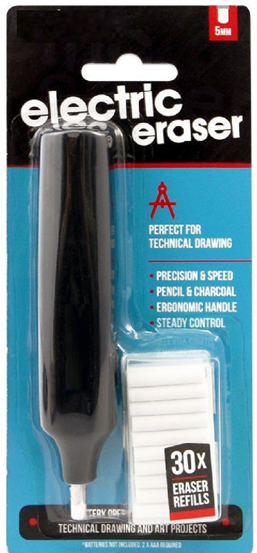 kraftmasters ART Mont Mart Electric Eraser with 30 Pieces Refills Cordless Electric Eraser