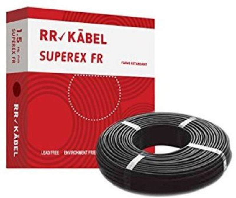 rr electric PVC INSULATED 1.5 sq/mm Black 90 m Wire(BLACK)
