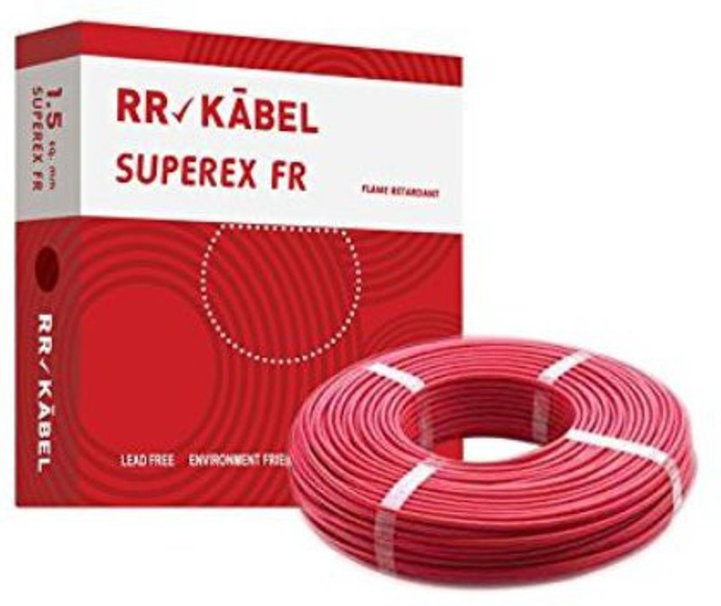 rr electric PVC INSULATED 1.5 sq/mm Red 90 m Wire(RED)